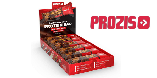 Pack Prozis x12 barritas Pro Snack Toffee de 30 g barato en Amazon