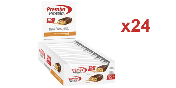 Chollo Flash Pack X24 Barritas Proteinas Premier Protein Bar 50 Chocolate Caramel Bajas En Azucar Por Solo 17 95 19 De Descuento