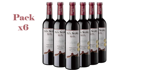 Pack de 6 Botellas de Vendimia Seleccionada Vino Tinto Pata Negra D.O Rioja barato en Amazon