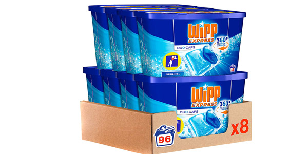 Pack x8 Wipp Express Detergente en Cápsulas (total 96 lavados) barato en Amazon