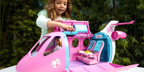 Set Avión de tus Sueños Barbie + Muñeca (Mattel GBJ33) chollo en Amazon