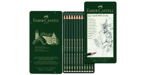 Set de 12 lápices Faber Castell 9000 para dibujo artístico barato en Amazon