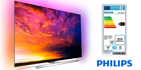 Smart TV Philips 55OLED854 UHD 4K HDR Ambilight de 55" con IA barata