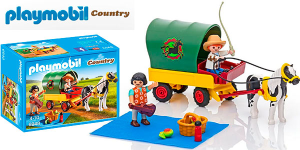 Chollo Set Picnic con Poni y Carro de Playmobil con 3 figuras 