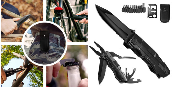 Cuchillo ORSIFOW con kit de herramientas multiuso barato en Amazon