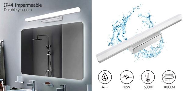 Chollo Lámpara LED de baño de 12 W por sólo 19,99€ ¡Muy buenas