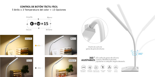 Lámpara de escritorio Topelek con 48 LEDs chollo en Amazon