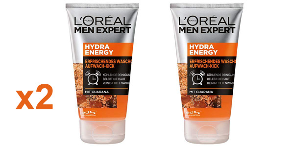 Pack x2 L'Oréal Men Expert Gel de Limpieza Hydra Energy para Despertar de 100 ml/ud barato en Amazon