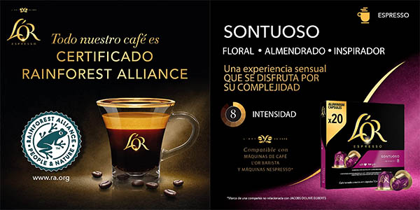 Pack x10 paquetes de 20 cápsulas de café L'Or Espresso Sontuoso Intensidad 8