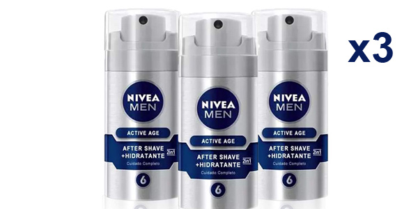 Pack x3 Bálsamo Anti-Edad 2en1 Nivea Men Active Age de 75 ml/ud barato en Amazon