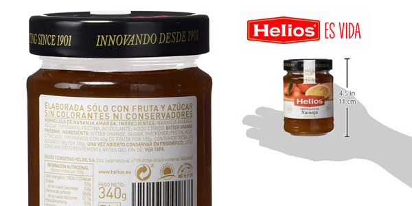 Pack x6 Helios Mermelada Extra Naranja Amarga de 340 gr chollo en Amazon