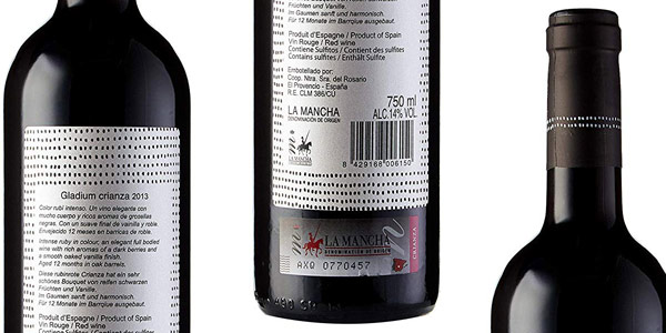 Pack x6 botellas Vino tinto Gladium Viñas Viejas Crianza de 750 ml chollo en Amazon