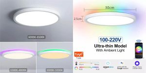 Plafón LED WiFi ultrafino y compatible con Alexa