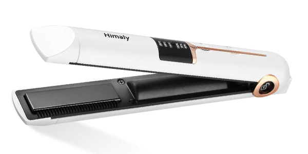 Plancha de pelo inalámbrica Himaly con pantalla digital y carga por USB barata en Amazon
