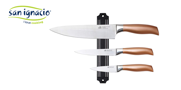  Set de sartenes San Ignacio PK1681 (20, 24, 28cm), aluminio forjado, inducciÃ³n + cuchillos de cocina chollo en Amazon