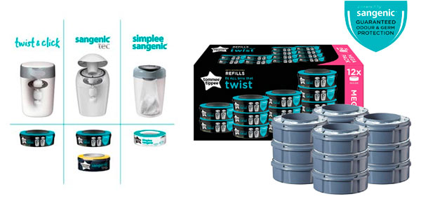 Tommee Tippee Recambios Contenedor Pañales Sangenic Twist&Click 13