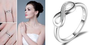 Anillo con símbolo de Infinito JewelryPalace en plata de ley 925 con circonita barato en Amazon