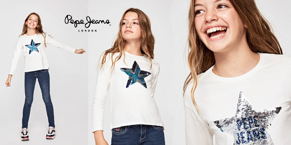 Camiseta manga larga Pepe Jeans Margaret para niña barata en Amazon