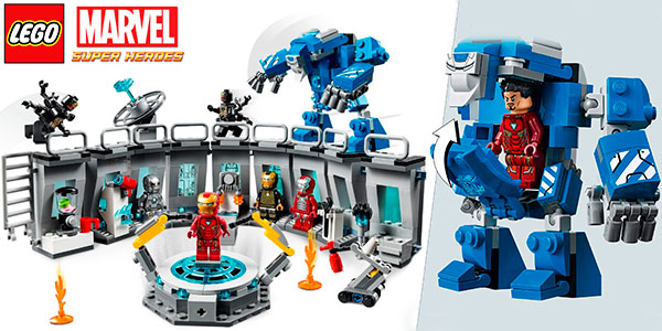 Set Iron Man: Sala de Armaduras de LEGO Super Heroes con 6 minifiguras en oferta