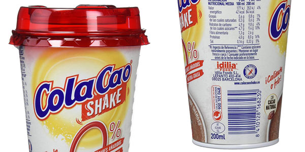 Pack x10 vasos Cola Cao Shake 0% de 200 ml/ud chollo en Amazon