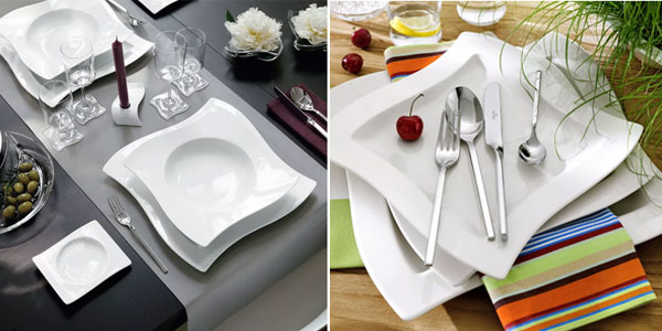 Set de vajilla de 12 piezas de Porcelana Premium Villeroy & Boch NewWave chollo en Amazon