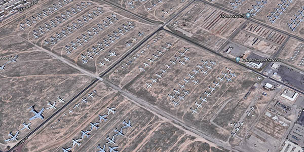 cementerio de aviones Boneyard Google Earth