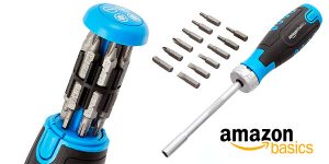 Chollo Destornillador de carraca magnético 12 en 1 AmazonBasics