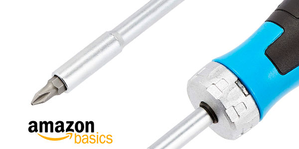Destornillador de carraca magnético 12 en 1 AmazonBasics barato
