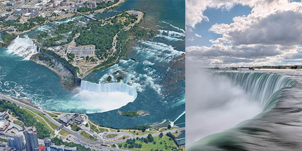 cataratas conocidas del mundo vistas desde diferentes perspectivas