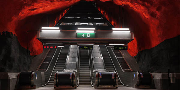 estación de metro Solna en Estocolmo una de las más bonitas del mundo