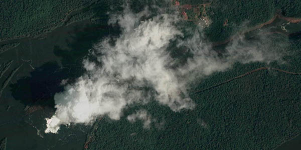 imagen de satélite de las cataratas de Iguazú Google Earth
