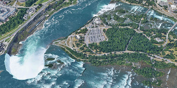 Niágara cataratas vista aérea Google Earth