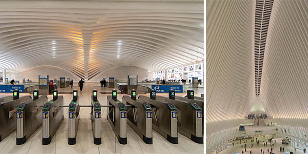 Oculus estación metro y tren de Nueva York diseñada por Santiago Calatrava