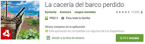 La Cacería del barco perdido App para Android gratis
