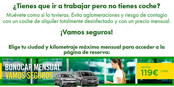 Europcar Bonocar oferta en coches de alquiler mensual