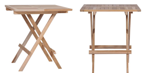 Chollo Mesa de bistró plegable en madera de teca maciza por sólo 58,49