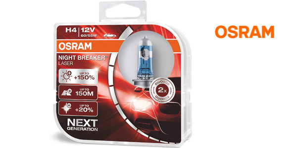 Pack x2 Lámparas de faro Osram Night Breaker Laser H4 Next Gen barato en Amazon