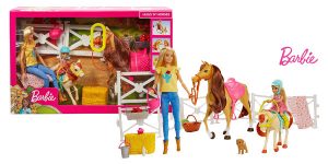 barbie hugs and horses playset