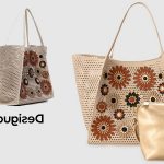 Bolso 2 en 1 Desigual troquelado en beige con apliques florales barato en Amazon