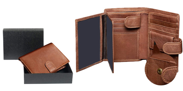 Billetera Corspake de cuero para hombre con caja de regalo barata en Amazon