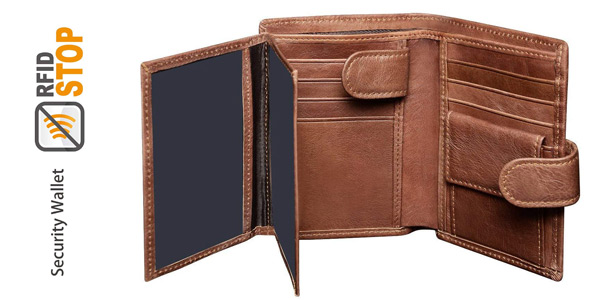 Billetera Corspake de cuero para hombre con caja de regalo chollo en Amazon