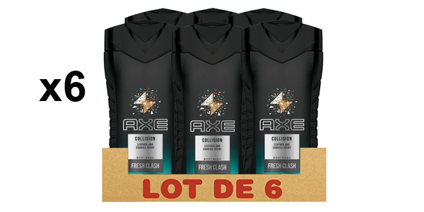 Pack x6 Gel ducha Axe Collision de 250 ml/ud barato en Amazon