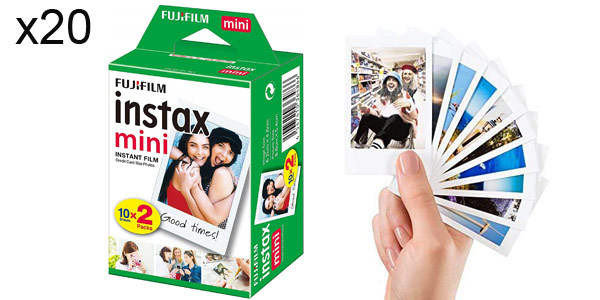 ▷ Chollo Pack 20 hojas Fujifilm Instax Mini Brillo por sólo 13,21