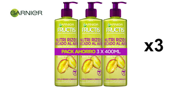 Pack x3 Garnier Fructis Nutri Rizos Secado al Aire Crema Sin Aclarado barato en Amazon