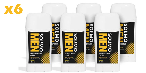 Pack x6 Crema antitranspirante Amazon Solimo MEN para hombre barato en Amazon