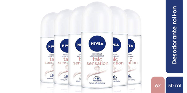 Pack x6 Desodorantes Nivea Talc Sensation Roll-on de 50 ml barato en Amazon