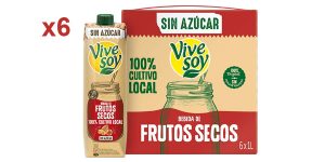 Pack x6 Vivesoy Frutos Secos sin Azúcar de 1L/ud barato en Amazon
