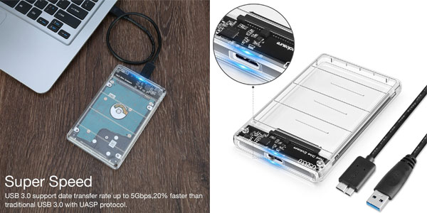 Carcasa externa Posugear disco duro 2.5" USB 3.0 barata en Amazon