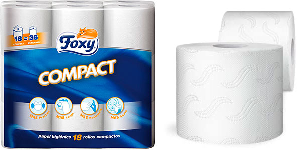 Chollo Pack de 18 rollos de papel higiénico Foxy Compact 