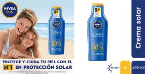 Leche Solar Nivea Sun Protege & Hidrata FP50+ de 400 ml barata en Amazon